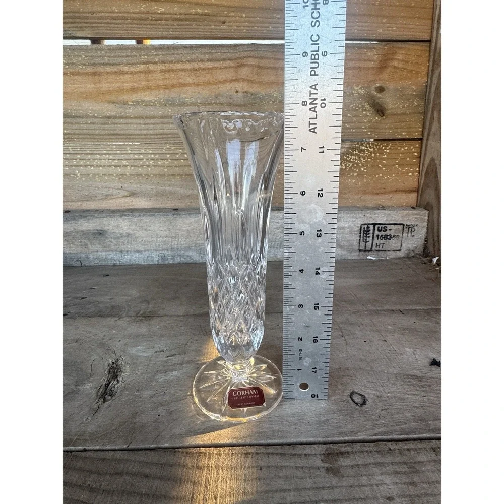 VTG Gorham Crystal‎ King Edward 8'' Bud Vase Made in West Germany
